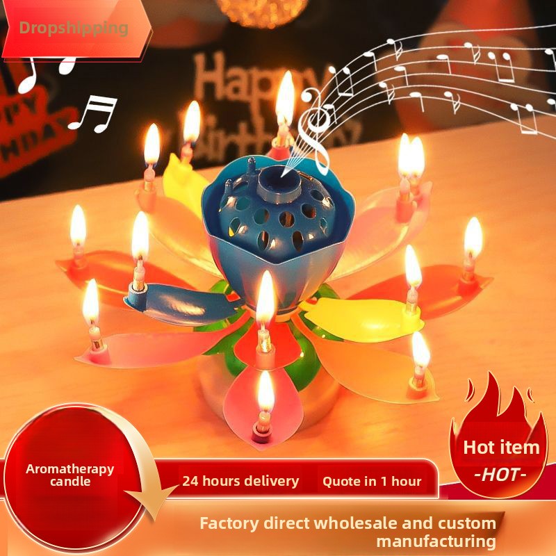 Silk Candle - Romantyczna, muzyczna świeczka urodzinowa w kształcie
